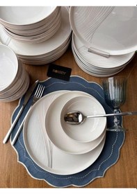 Resim Yemek Takımı Modern Line 24 Parça 6 Kişilik Renkli 