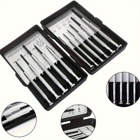 Resim 11 Parça Mini Hassas Tornavida Seti - Elektronik, Oyuncaklar, Bilgisayarlar & Saat Tamiri için İdeal - Dayanıklı Metal Yapı 