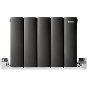 Resim 300mm x 395mm Lilac Yüksek Isı Kapasiteli Dekoratif Yatay Alüminyum Antrasit Radyatör 