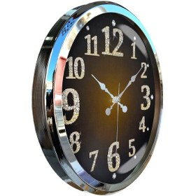 Resim Krom Metal Çerçeveli Salon Ofis Otel Duvar Saati 52 cm K15 Krom 