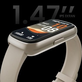 Resim HiFuture EVO2 Bluetooth 5.2 1.47” Ekran 1 ATM Su Geçirmez 24+ Spor Modu Nabız Spor Kan Oksijen Takibi IOS & Android Uyumlu Akıllı Bileklik (Krem) 