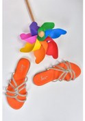 Resim Fox Shoes Turuncu Sim Parlak Kadın Düz Terlik M272007514 