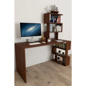 Resim Moonlife Okyanus Kitaplıklı Çalışma Masası Ceviz 