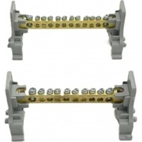 Resim Meepo 1 Faz Nötr Toprak barası 6 Delik 080 Amper AC-DC 5-600V zemine ve raya montaj. 3 Adet 