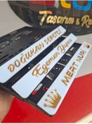 Resim atom tasarım & reklam Kişiye Özel Beyaz Zemin Motosiklet Plakalık 