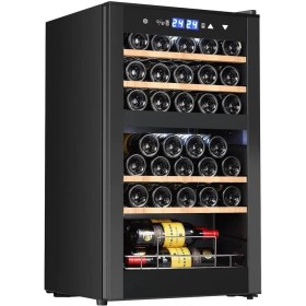 Resim Berfmann 34 Şişe Kapasiteli Çift Bölmeli Solo Şarap Saklama Dolabı Siyah BFW34-BG2 