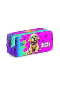 Resim Coral High Mor Pembe Köpek İki Bölmeli Kalem Çantası - Kız Çocuk 
