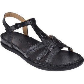 Resim Forelli Hakiki Deri Comfort Kadın Sandalet For-lupin Siyah Siyah 