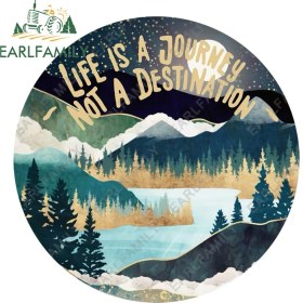 Resim Wenchang Shop C YT-188490 Hayat Bir Yolculuktur Dağ Buzdolabı Araba Stickerları Tampon Dizüstü Buzdolabı Van Grafikleri Için 13CM x 12.7cm Boyutunda (Yurt Dışından) 