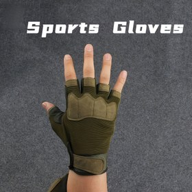 Resim Nefes Alabilen Yarım Parmak Spor Eldivenleri - Hafif Kaymaz Kavrama, Tüm Sezon Açık Hava Eldivenleri Bisiklet, Fitness, Yürüyüş, Motosiklet için - Minimalist Kontrol Tasarımı 