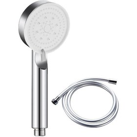 Resim 5 Fonksiyonlu Yüksek Basınçlı Ayarlanabilir Pvc Banyo Duş Hortumu Dayanıklı Duş Başlığı Seti Krom Gümüş 