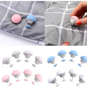 Resim 6 Adet Mantar Yorgan Kılıfı ve Çarşaf Tutucu Sabitleyici Yastık Nevresim Örtü Düzenleyici Pembe 