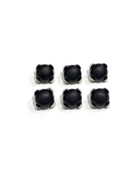 Resim Siyah İtalyan Gümüş Çerçeveli / Ceket Ve Hırka Düğmesi / 1,8 Cm / Bmb01 