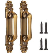 Resim Eski Kapı Kolları, Sürgülü Ahır Kapıları İçin Kollar, Antika Tarzı, Antika Pirinç, Ekipman Paketi 