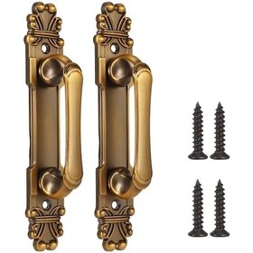 Resim Eski Kapı Kolları, Sürgülü Ahır Kapıları İçin Kollar, Antika Tarzı, Antika Pirinç, Ekipman Paketi 