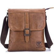Resim Buff Kaptan 034 Erkek Deri Omuz Çantası Spor Açık Dış Mekan Birinci Katmanlı Cowhide Bag Brown Mavi 