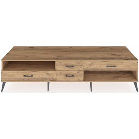 Resim Kronos Tv Ünitesi Tek Raflı 4 Çekmeceli 220x59x51 Çam-çam Atlas Çam/atlas Çam - Atlas Çam 