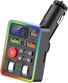 Resim hepsiibirarada GA05 RGB Renkli FM Transmitter MP3 Çalar Bluetooth 5.3 Hızlı Şarj Aleti Çakmaklık (Bass Kontrollü) 