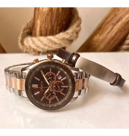 Resim DiaL'x Fonksiyonlu&takvimli Erkek Kol SAAT+%100 Deri&çelik Bileklik 