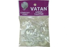 Resim Vatan Bayrak Vatan Vantuz Küçük 10'lu VT403 Beyaz Renkli Kolay Montajlı Dayanıklı Tasarım 