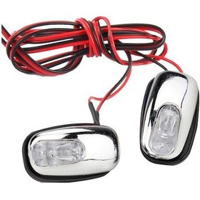 Resim Kırmızı 1 Çift Otomatik Ön Cam Ön Cam Led Işık Püskürtme Jet Nozulu Silecek Yıkama Lambası 