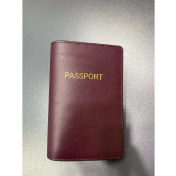 Resim Bordo Deri Pasaport Kılıfı 