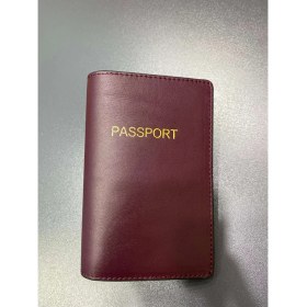 Resim Bordo Deri Pasaport Kılıfı 