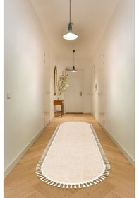 Resim Valeryhome Vl Comfort Düz Saçaklı Peluş Düz Yolluk Bej Vizon 