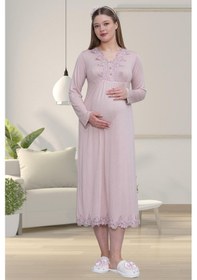 Resim Mecit Pijama Mecit 1512 Gül Kurusu Hamile Lohusa Gecelik 