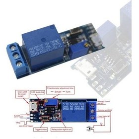 Resim Mikro Usb Güç Ayarlanabilir Gecikme Röle 5 V 30 V Tetik Gecikme 
