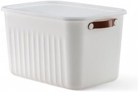 Resim Deconox 1 Adet Düzenleyici Kapaklı Kutu, Dekoratif Saklama Kutusu, Organizer (35cm*25cm*22cm) BEYAZ 15 LİTRE 