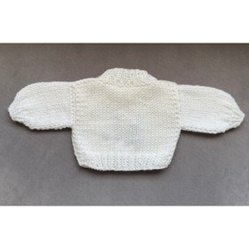 Resim ORGANICMIRA Beyaz Hi Yazılı Bebek Kazak Örgü Sweat Çocuk Tasarım Kazak 