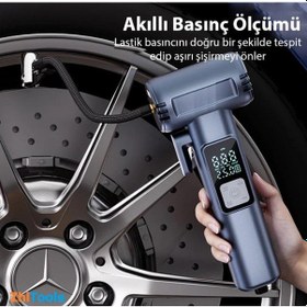 Resim Zhltools St-5530 Dijital Şarjlı Araç Lastik Hava Şişirme Pompası Power Bank Penere Kırıcı 