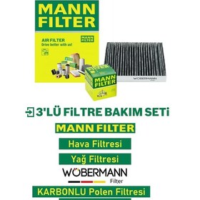 Resim Wöbermann+mann Vw Passat 1.5 Tsi Filtre Bakım Seti 2018-2020 3k 