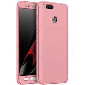 Resim Xiaomi Mi A1 Kılıf Double Dip 360 Protective Rose Gold 
