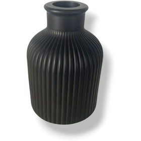 Resim Dekoratif İskandinav Vazo, Obje, Çizgili Vazo, Biblo, Dekor Siyah 