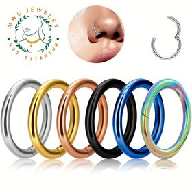 Resim G23 Titanyum Burun Yüzüğü Temel Model 20G/18G/16G Kulak Kartilaj Küpe Delme Popüler Kapalı Döngü Vücut Takıları 