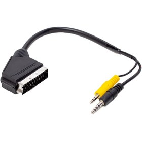 Resim Uydu Alıcı Av Kablo 3.5Mm St. Erkek/Scart 35Cm (Uzun-Kısa Jak) 