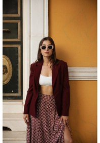 Resim Kadın Klasik Kesim Blazer Ceket Frn6105 Bordo 