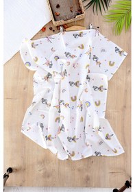 Resim Kız Erkek Bebek Unisex Pazen Kundak Battaniye Stl6595 Beyaz - Fuşya 