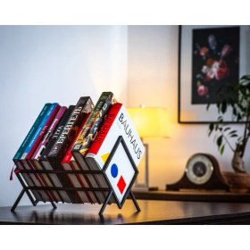 Resim Masaüstü Kitap Düzenleyici Metal Kitap Organizatörü 