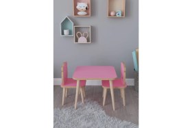 Resim Remaks Bambi Yaz Sil Yüzey Çocuk Masa Sandalye Takımı 1 Aktivite Oyun Masası 2 Sandalye - Pembe 