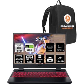 Resim Acer Nitro 5 Intel Core I5 12450H 48GB 512GB SSD RTX3050/4GB 15.6" Fhd 144Hz W11H Taşınabilir Bilgisayar & Per4 Çanta NHQFJEY00BP392 