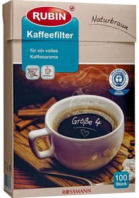 Resim Rubin No: 4 Naturel Büyük Boy Kahve Filtresi 100 Adet 