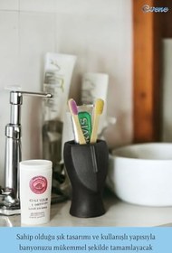 Resim Evene Diş Fırçalığı Diş Fırçalık Diş Fırçası Standı Diş Fırçası Tutucu Siyah Model 23, e.dismodel23by 