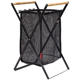 Resim Suntek Örgü Çamaşır Sepeti Kulplu Katlanır Siyah-stand Siyah Stand 