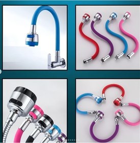 Resim Genel Markalar 2 Fonksiyonlu Renkli Silikon Korumalı Oynar Musluk Başlığı 