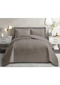 Resim Yeni Nesil Nubuk Yaz - Kış Modern Lüks Yatak Örtüsü, Pollen ,çapa , Çift Kişilik Vizon 