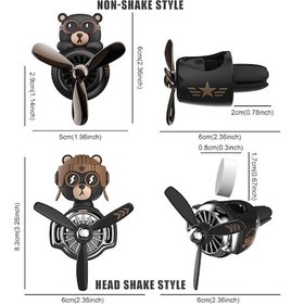 Resim Dönen Pervane Pilot Ayı Köpek Araba Hava Spreyleri Aksesuarları Süslemeleri Shake Two Blacks 1 Piece Set 