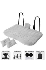 Resim ALFAGİFT Siyah Araç Içi Şişme Yatak- Iki Hava Yastıklı, Araba Seyahat Ve Kamp Suv Ve Binek Araçlara Uygun 